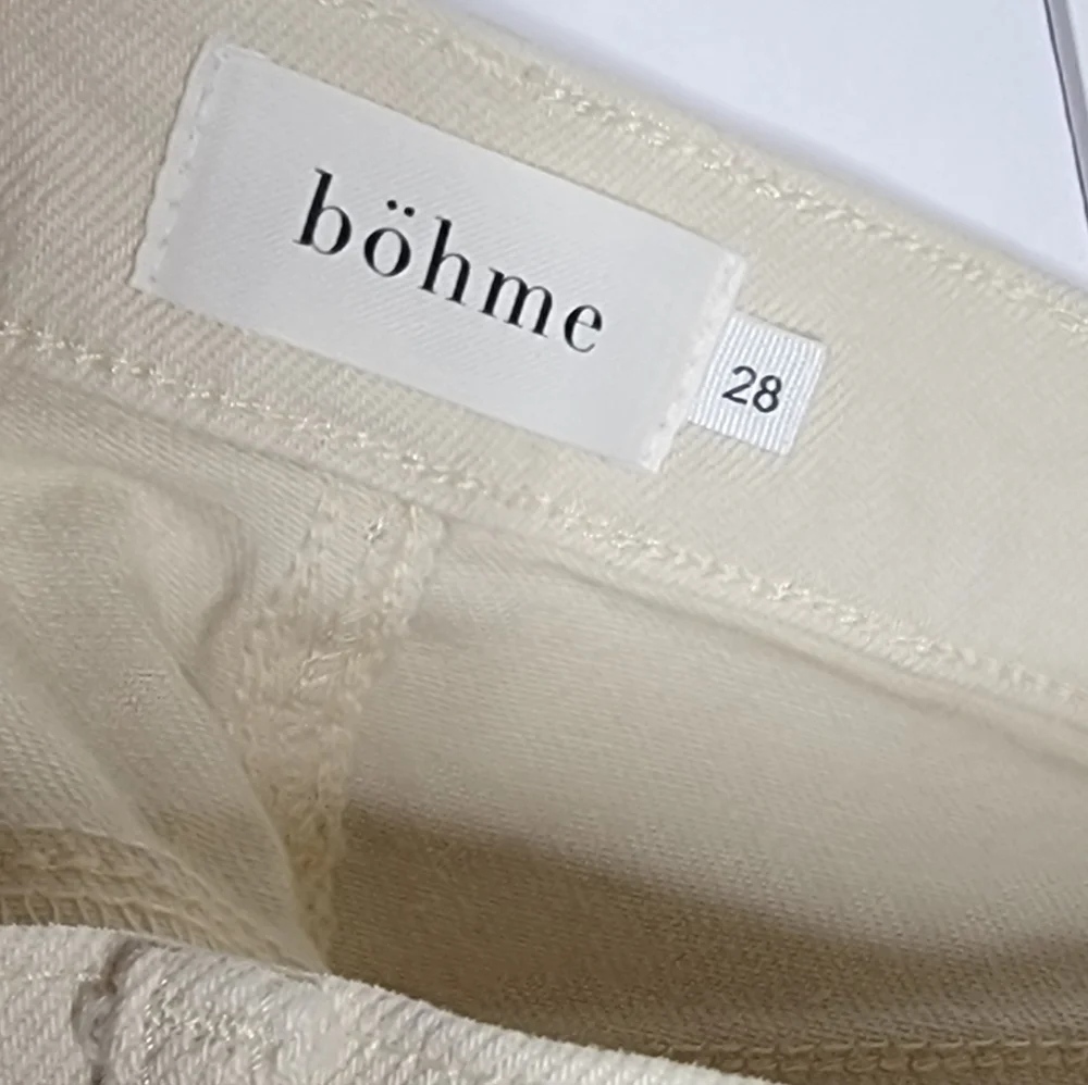 Böhme Cream Denim Cutoff Shorts Women Size 28 Raw Hem